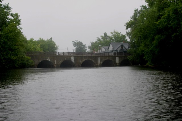 The bridge at Bridge Street. You can see the top of the Old Irish Alehouse