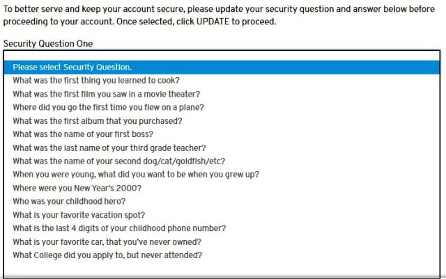 security questions